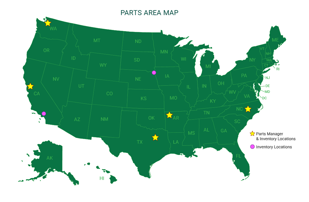 Mapa de servicio de repuestos